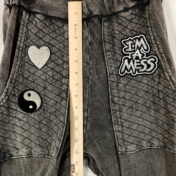 Lauren Moshi Sweatpants Womens XS Im a Mess Lightweight Gray Jogger Pants - Picture 7 of 12